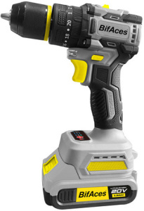 Шуруповерт-дрель ударная, BifAces DLID-20-A,  аккум. 2шт, Li-Ion 16В, 28 Н·м, 2 А·ч, патрон до 10 мм.,1900 об/мин, 28500уд/мин.